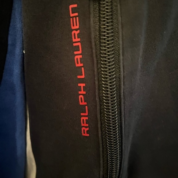 Vintage Polo Ralph Lauren Sz XL Full Zip Jacket Beige Pony Logo Down Side - Picture 7 of 10